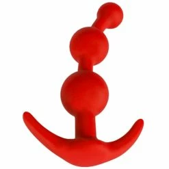 Best Pirce 🧨 Bondara Red Silicone Anchor Anal Beads ? 5 Inch 👏