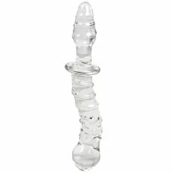 Cheapest π Glacier Glass Textured Dildo And Butt Plug Duo ? 9 Inch β¨
