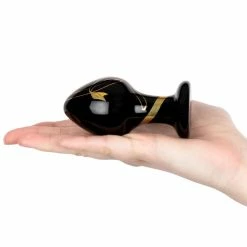 Best Pirce 🔔 Glacier Glass Gold Rush Black Butt Plug - 3.5 Inch 😀 -Cheap Male Sex Toys Store unnamed file 409