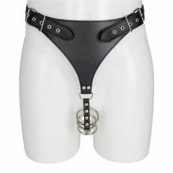 Best Pirce β Bondara Black Male Chastity Harness With Cock Rings π